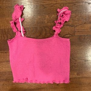 Forever 21 pink ruffle tank top